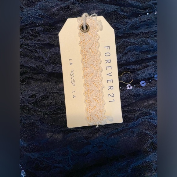 Forever 21 Womens Juniors Size Small Midnight Black Blue Lace Fairy Mini Skirt - Picture 6 of 6